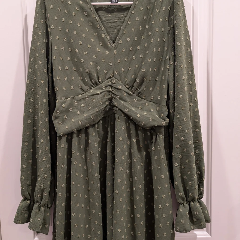 3 For $24 SHEIN Olive Long Sleeve Dress - Picture 3 of 5